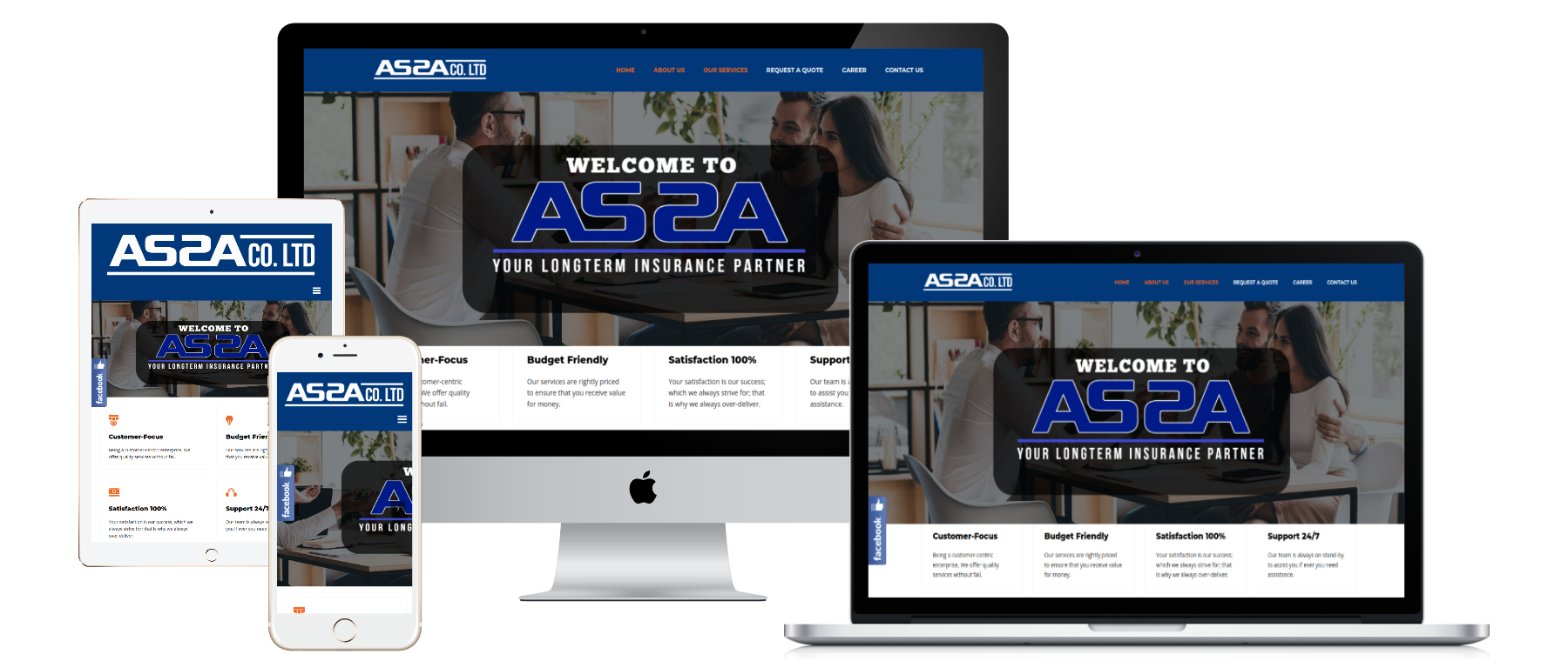 Asza Co Ltd website mockup