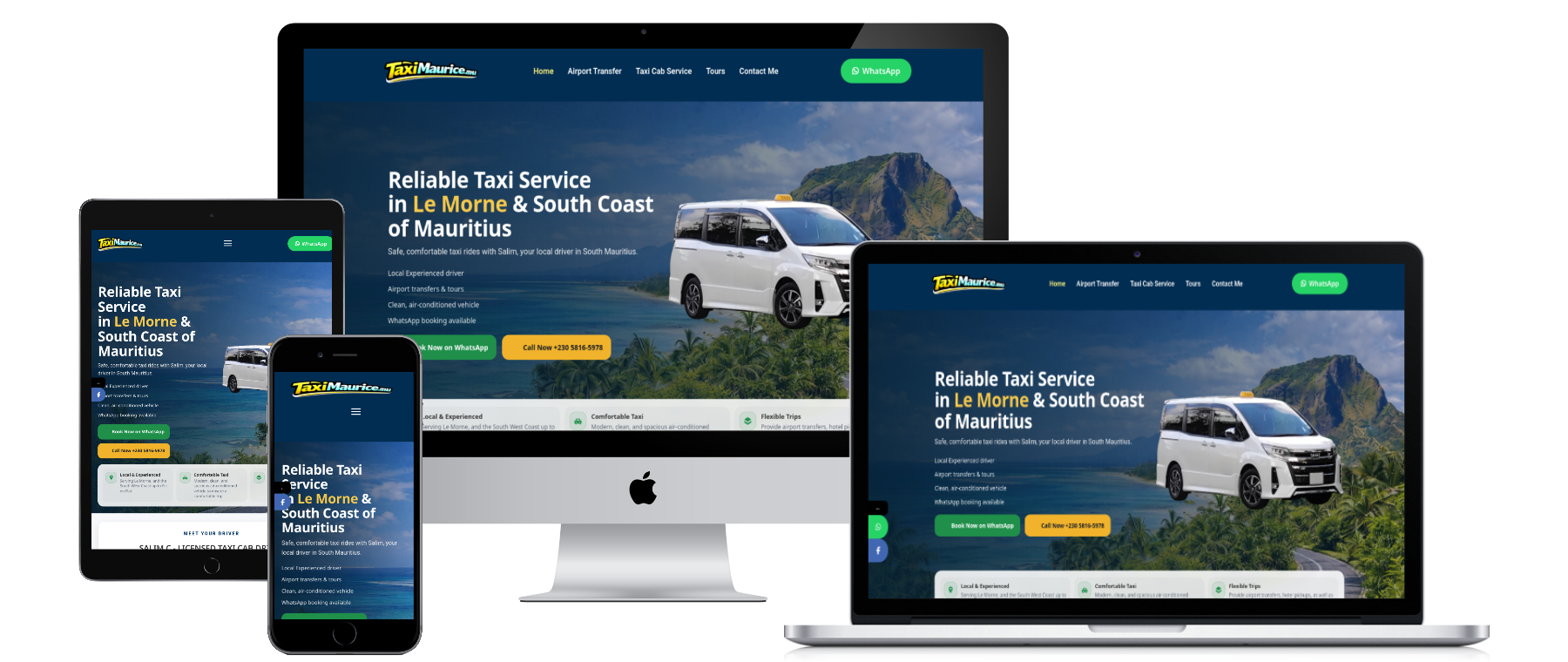 TaxiMaurice.mu website mockup